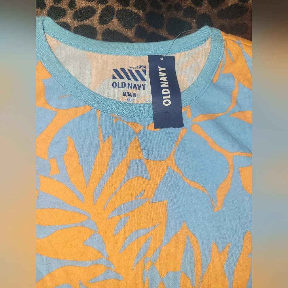 Old Navy Kids Tropical Print Tank Top - Blue and Orange
